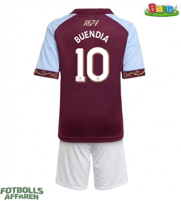 Aston Villa Emiliano Buendia #10 Hemmaställ Barn 2025-26 Kortärmad (+ Korta byxor)